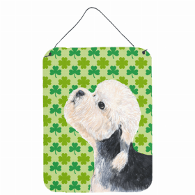 Dandie Dinmont Terrier St. Patrick's Day Shamrock Portrait Design Wall or Door Hanging Prints