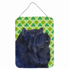 Chow Chow St. Patrick's Day Shamrock Portrait Design Wall or Door Hanging Prints