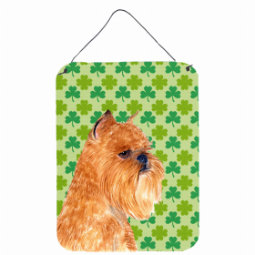 Brussels Griffon #5 St. Patrick's Day Shamrock Portrait Design Wall or Door Hanging Prints