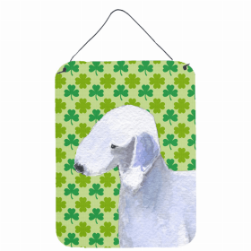 Bedlington Terrier St. Patrick's Day Shamrock Portrait Design Wall or Door Hanging Prints