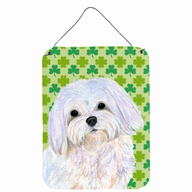 Maltese #2 St. Patrick's Day Shamrock Portrait Design Wall or Door Hanging Prints