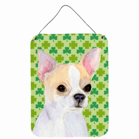 Chihuahua #3 St. Patrick's Day Shamrock Portrait Design Wall or Door Hanging Prints