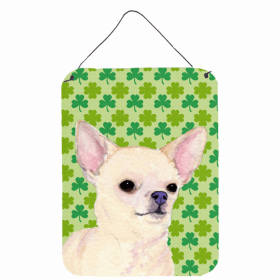 Chihuahua St. Patrick's Day Shamrock Portrait Design Wall or Door Hanging Prints