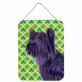 Skye Terrier St. Patrick's Day Shamrock Portrait Design Wall or Door Hanging Prints