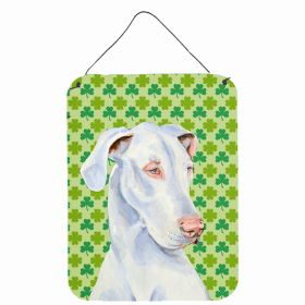 Great Dane #2 St. Patrick's Day Shamrock Portrait Design Wall or Door Hanging Prints