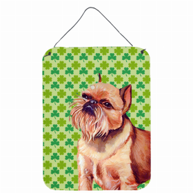 Brussels Griffon St. Patrick's Day Shamrock Portrait Design Wall or Door Hanging Prints