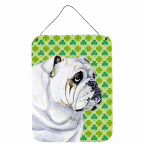 Bulldog #4 St. Patrick's Day Shamrock Portrait Design Wall or Door Hanging Prints