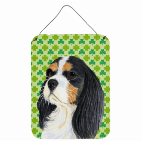 Cavalier King Charles Spaniel St. Patrick's Day Shamrock Portrait Design Wall or Door Hanging Prints