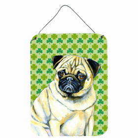 Pug St. Patrick's Day Shamrock Portrait Design Wall or Door Hanging Prints