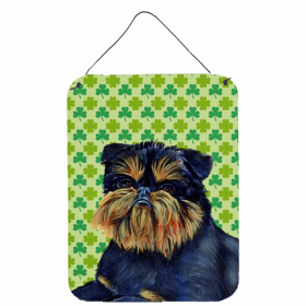 Brussels Griffon #2 St. Patrick's Day Shamrock Portrait Design Wall or Door Hanging Prints