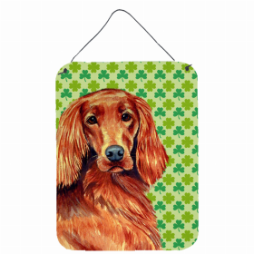 Irish Setter St. Patrick's Day Shamrock Portrait Design Wall or Door Hanging Prints