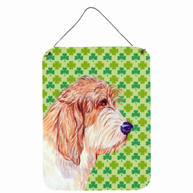 Petit Basset Griffon Vendeen St. Patrick's Day Shamrock Portrait Design Wall or Door Hanging Prints