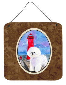 Bichon Frise with Lighthouse Wall or Door Hanging Prints