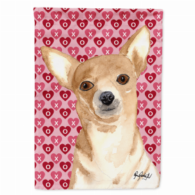 Chihuahua 1 Hearts Love and Valentine's Day Portrait Flag Garden Size