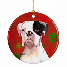 Boxer Cooper1 Christmas Snowflakes Ornament