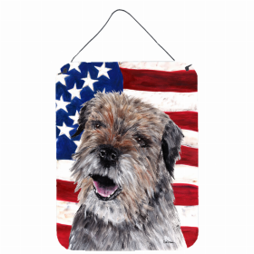 Border Terrier USA American Flag Wall or Door Hanging Prints