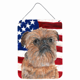 Brussels Griffon USA American Flag Wall or Door Hanging Prints