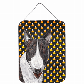 Bull Terrier 1 Candy Corn Halloween Design Wall or Door Hanging Prints