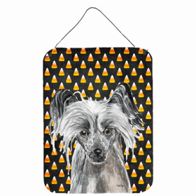 Chinese Crested Candy Corn Halloween Design Wall or Door Hanging Prints