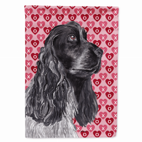 Cocker Spaniel Hearts Love and Valentine's Day Portrait Flag Garden Size