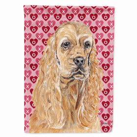 Cocker Spaniel #3 Hearts Love and Valentine's Day Portrait Flag Garden Size