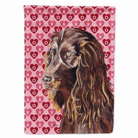 Boykin Spaniel Hearts Love and Valentine's Day Portrait Flag Garden Size