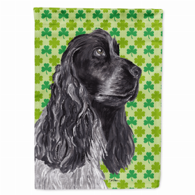 Cocker Spaniel  Lucky Shamrock St. Patrick's Day Flag Garden Size