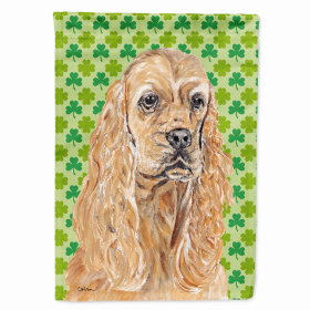 Cocker Spaniel #3 Lucky Shamrock St. Patrick's Day Flag Garden Size