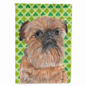 Brussels Griffon #2 Lucky Shamrock St. Patrick's Day Flag Garden Size