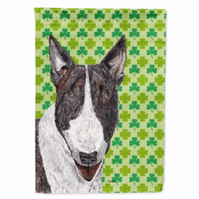 Bull Terrier Lucky Shamrock St. Patrick's Day Flag Garden Size