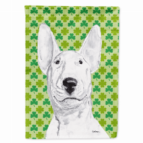 Bull Terrier #2 Lucky Shamrock St. Patrick's Day Flag Garden Size