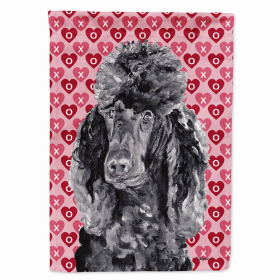 Poodle Hearts Love and Valentine's Day Portrait Flag Garden Size