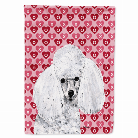 Poodle #3 Hearts Love and Valentine's Day Portrait Flag Garden Size