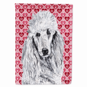 Poodle #4 Hearts Love and Valentine's Day Portrait Flag Garden Size