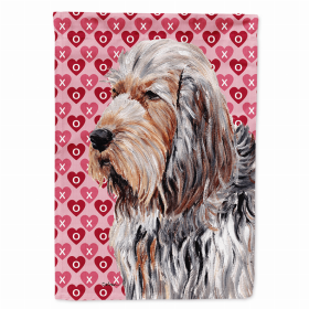 Otterhound Hearts Love and Valentine's Day Portrait Flag Garden Size