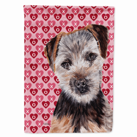 Norfolk Terrier Hearts Love and Valentine's Day Portrait Flag Garden Size