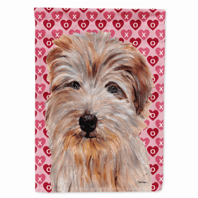 Norfolk Terrier #2 Hearts Love and Valentine's Day Portrait Flag Garden Size