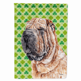 Shar Pei Lucky Shamrock St. Patrick's Day Flag Garden Size