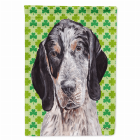 Bluetick Coonhound #2 Lucky Shamrock St. Patrick's Day Flag Garden Size