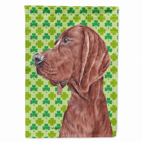 Redbone Coonhound #3 Lucky Shamrock St. Patrick's Day Flag Garden Size