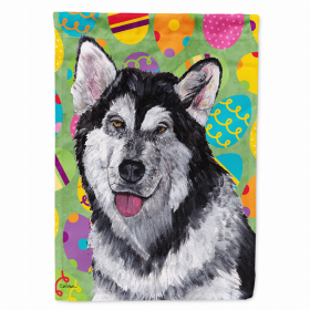 Alaskan Malamute Easter Eggtravaganza Flag Garden Size