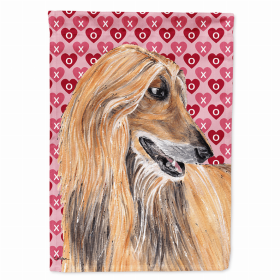 Afghan Hound Hearts Love and Valentine's Day Portrait Flag Garden Size