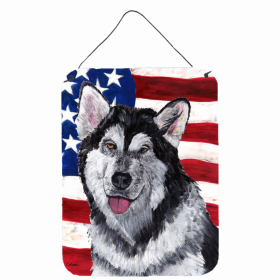 Alaskan Malamute 1 USA American Flag Wall or Door Hanging Prints