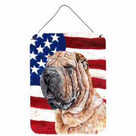 Shar Pei USA American Flag Wall or Door Hanging Prints