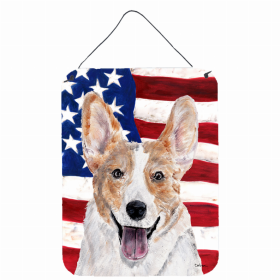 Corgi - Cardigan USA American Flag Wall or Door Hanging Prints