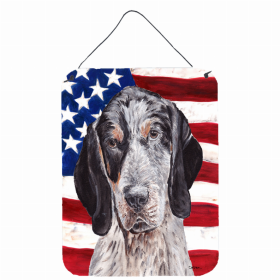 Bluetick Coonhound USA American Flag Wall or Door Hanging Prints