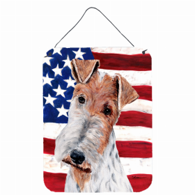 Fox Terrier #2 USA American Flag Wall or Door Hanging Prints