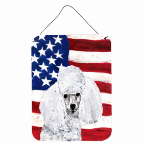 Poodle #4 USA American Flag Wall or Door Hanging Prints