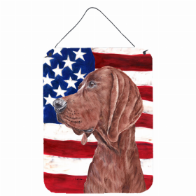 Redbone Coonhound USA American Flag Wall or Door Hanging Prints