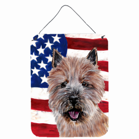 Norwich Terrier USA American Flag Wall or Door Hanging Prints